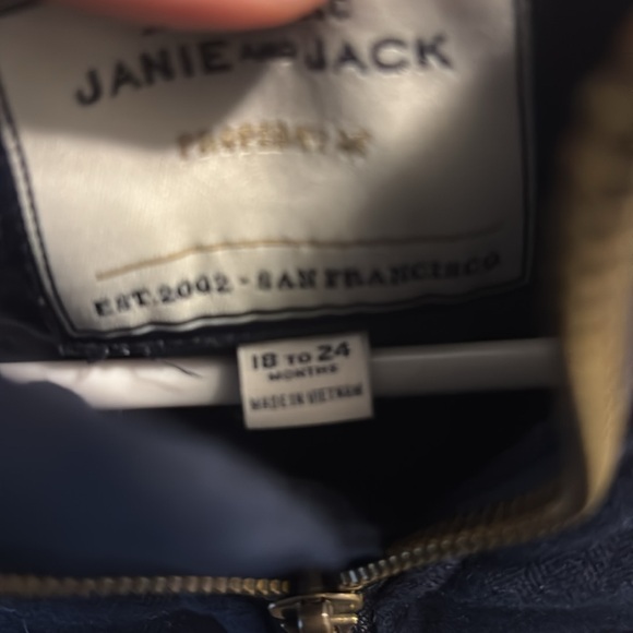 Janie and Jack Navy Jacket with Fur Hood - Picture 2 of 2